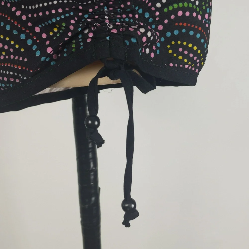Target Womens Board Shorts Size 8 Black Pink Spot Elastic Waist Ruched Sides NEW - Picture 7 of 9